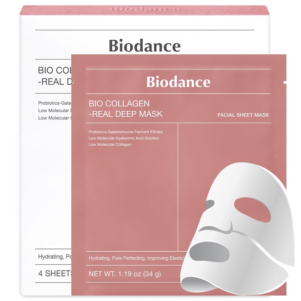 Click to see full view Ask Rufus BIODANCE Bio-Collagen Real Deep Mask, Hydrating Overnight Hydrogel Mask, Pore Minimizing, Elasticity Improvement, 34g x4ea